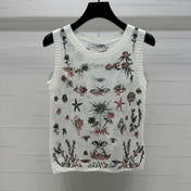 DIOR FLORAL EMBROIDERED KNITTED TANK TOP 276693