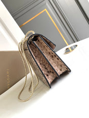 HANDBAG 25 IN GREY SHINY PYTHON LEATHER