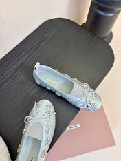 MIUMIU 25S MARY JANE SHOES IN LIGHT BLUE SATIN
