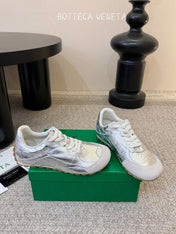 BOTTEGA VENETA 26S SNEAKERS IN SILVER CALFSKIN