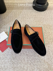 LP 26S MONK STRAP LOAFERS IN BLACK SUEDE SILVER HARDWARE