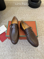 LP 26S MONK STRAP LOAFERS IN DARK BROWN CALFSKIN SILVER HARDWARE