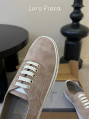 LP 26S LACE-UP SNEAKERS IN LIGHT BROWN SUEDE
