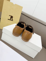 THE ROW 26S DOUBLE STRAP MARY JANE SNEAKERS IN CAMEL BROWN CALFSKIN AND SUEDE