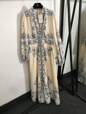 ZIMMERMANN 26S LONG-SLEEVE FLORAL MIDI DRESS 242