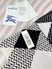 ARGYLE WOOL SCARF 190 CM BLACK MIX WHITE 394596