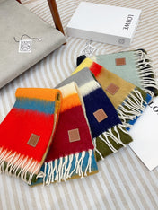 SCARF 185 CM IN COLORFUL GRADIENT WOOL AND MOHAIR 396250