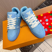 LV 26S LOW TOP SNEAKERS IN LIGHT BLUE EMBOSSED MONOGRAM CALFSKIN