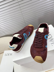 LOEWE 26S BALLET RUNNER 2.0 IN BURGUNDY RED NYLON AND CALFSKIN