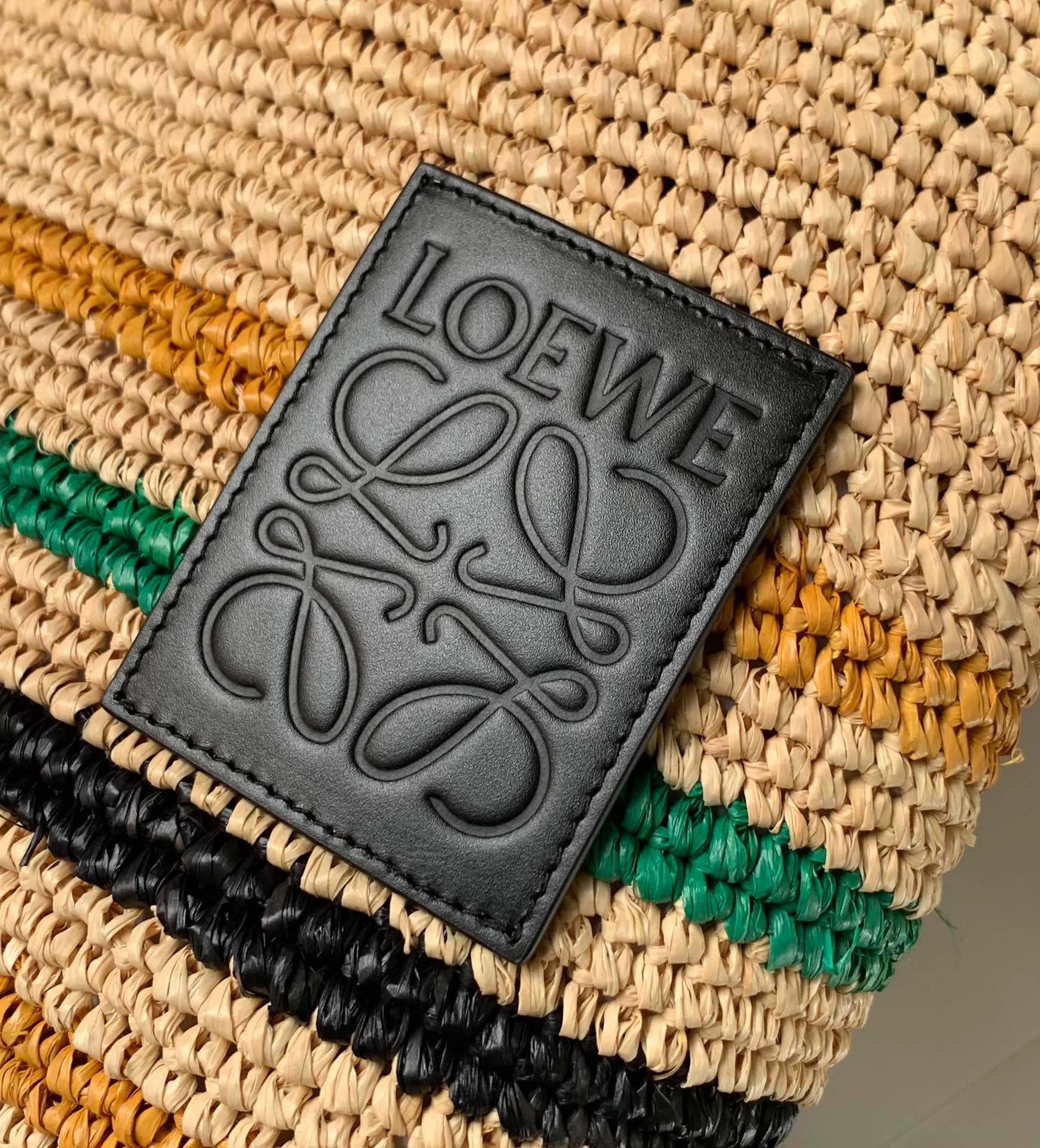 LOE 30 SLIT BAG IN COLORFUL RAFFIA AND CALFSKIN