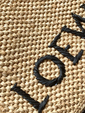 LOEWE 25S WE FONT TOTE BAG 24 IN NATURAL RAFFIA FIBER