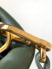 LOEWE 25S PUFFER GOYA BAG 20 IN DARK OLIVE GREEN NAPPA LAMBSKIN