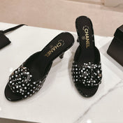 Double C New Camellia High Heel Black/White Caro