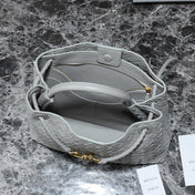 BV MEDIUM ANDIAMO 32CM GREY LAMBSKIN
