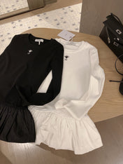DIOR 25S LONG-SLEEVE PEPLUM T-SHIRT STYLE 186