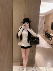 DIOR 25S LONG-SLEEVE PEPLUM T-SHIRT STYLE 185