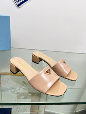 PRA EMBROIDERED SLIDES 40 TUSCAN CALFSKIN