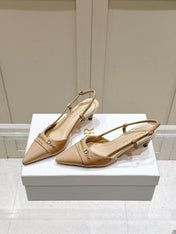 MY DD 25S SLINGBACK PUMP 50MM IN BEIGE GLOSSY CALFSKIN