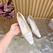 JIMMY CHOO 26S HIGH HEELS 85 MM IN WHITE MESH
