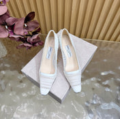 JIMMY CHOO 26S HIGH HEELS 85 MM IN WHITE MESH