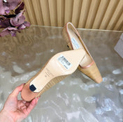 JIMMY CHOO 26S HIGH HEELS 85 MM IN BEIGE NUDE MESH