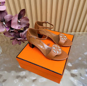 HM 26S MARQUISE SANDAL 45MM IN CARAMEL BROWN CALFSKIN