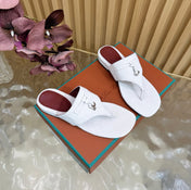 LP 26S THONG SANDALS IN WHITE SUEDE SILVER HARDWARE