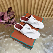 LP 26S THONG SANDALS IN WHITE SUEDE SILVER HARDWARE