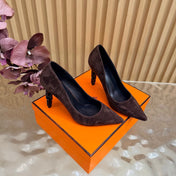 HM 26S HIGH-HEEL 80 MM IN DARK BROWN SUEDE
