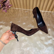HM 26S HIGH-HEEL 80 MM IN DARK BROWN SUEDE