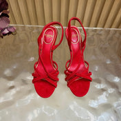 VALENTINO 26S STRAPPER HEEL SANDALS 100 MM IN RED SUEDE