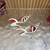 VALENTINO 26S STRAPPER HEEL SANDALS 100 MM IN OFF-WHITE CALFSKIN