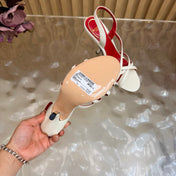 VALENTINO 26S STRAPPER HEEL SANDALS 100 MM IN OFF-WHITE CALFSKIN