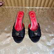 VALENTINO 26S HIGH-HEEL SANDALS 50 MM IN BLACK GATHERED CALFSKIN