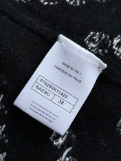Chanel 25P Cardigan Black Mix White Cashmere 237301