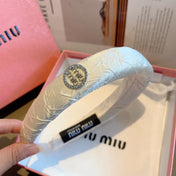 THICK HEADBAND IN WHITE FABRIC 432778