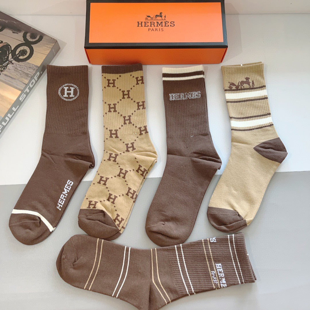 HERMES 26S CREW SOCKS 400408 (1 BOX)