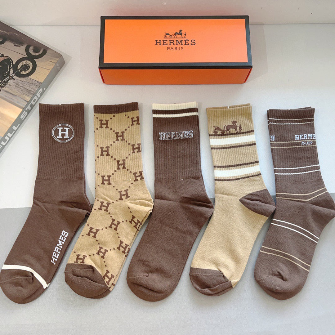 HERMES 26S CREW SOCKS 400408 (1 BOX)
