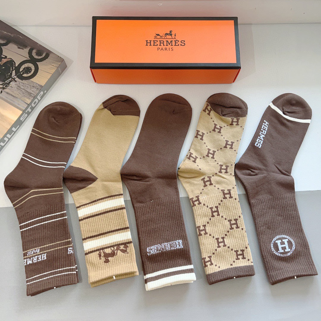 HERMES 26S CREW SOCKS 400408 (1 BOX)