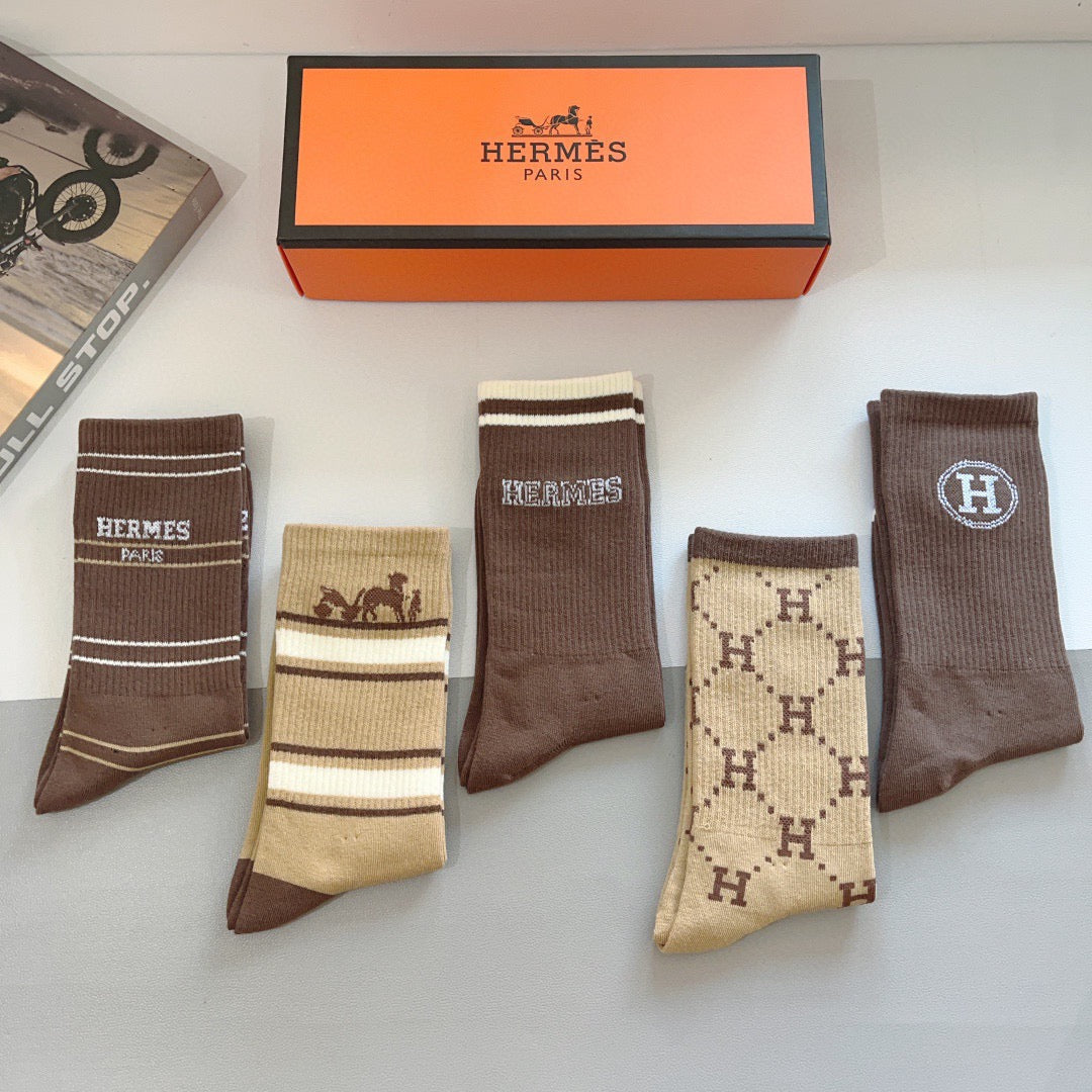 HERMES 26S CREW SOCKS 400408 (1 BOX)