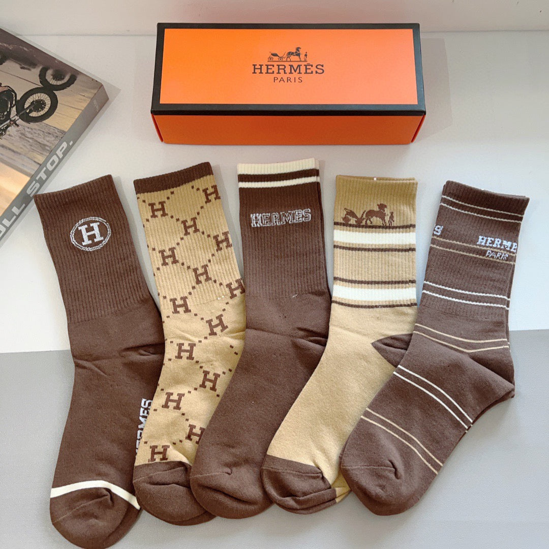 HERMES 26S CREW SOCKS 400408 (1 BOX)