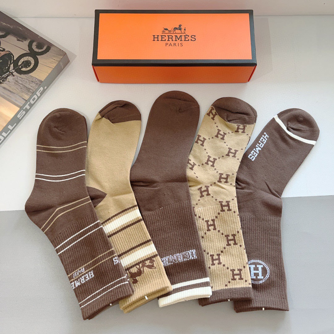 HERMES 26S CREW SOCKS 400408 (1 BOX)