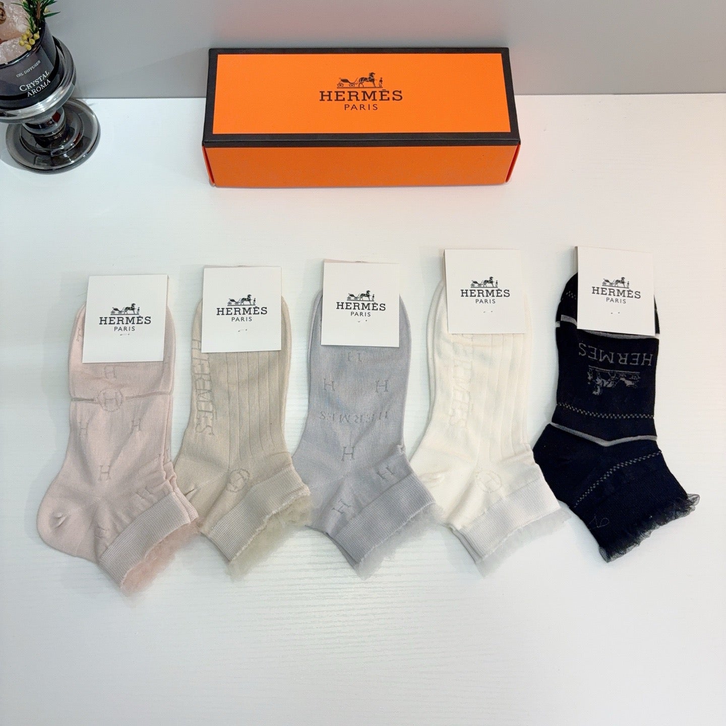 HERMES 26S ANKLE SOCKS 335593 (1 BOX)