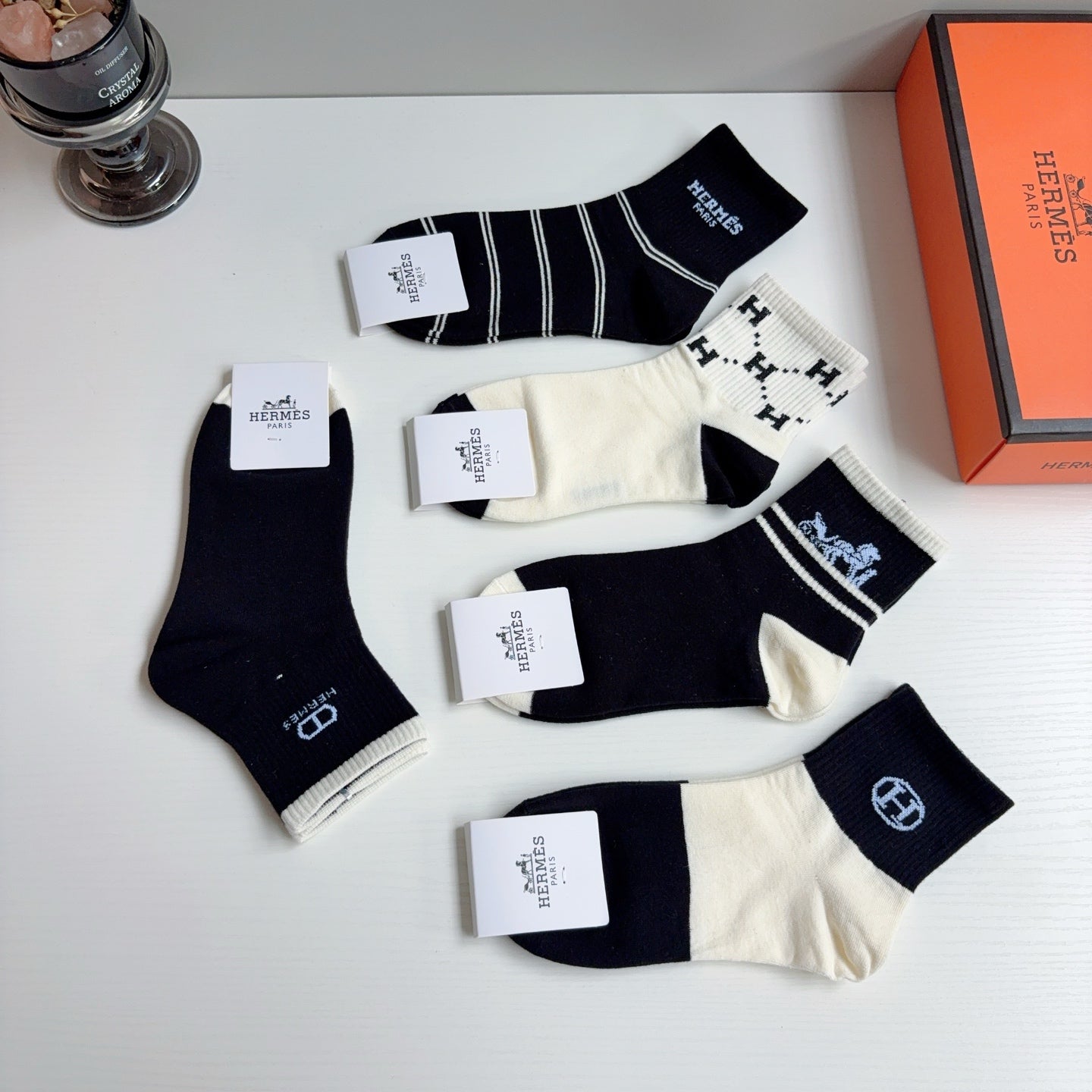 HERMES 26S ANKLE SOCKS 405353 (1 BOX)