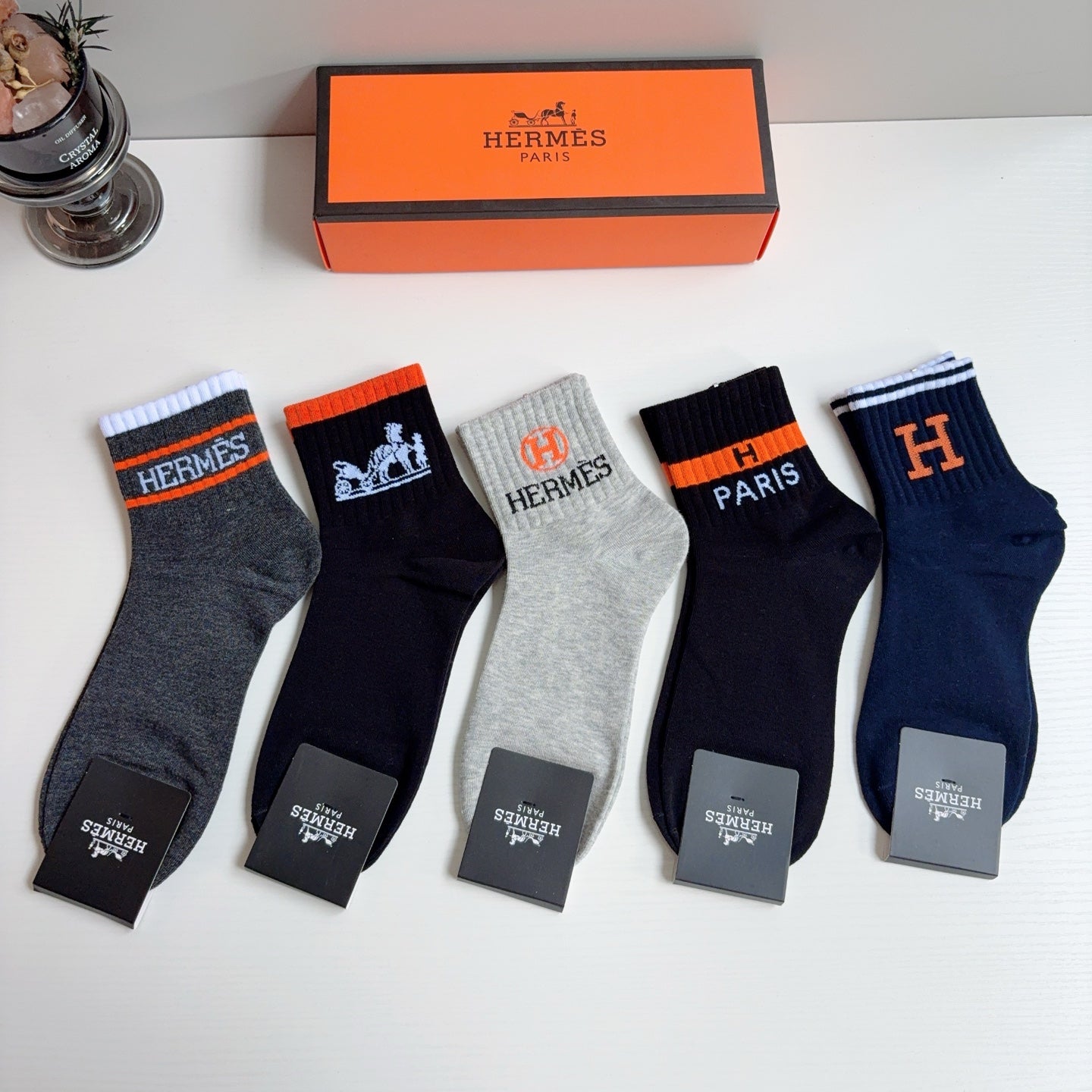 HERMES 26S ANKLE SOCKS 408711 (1 BOX)