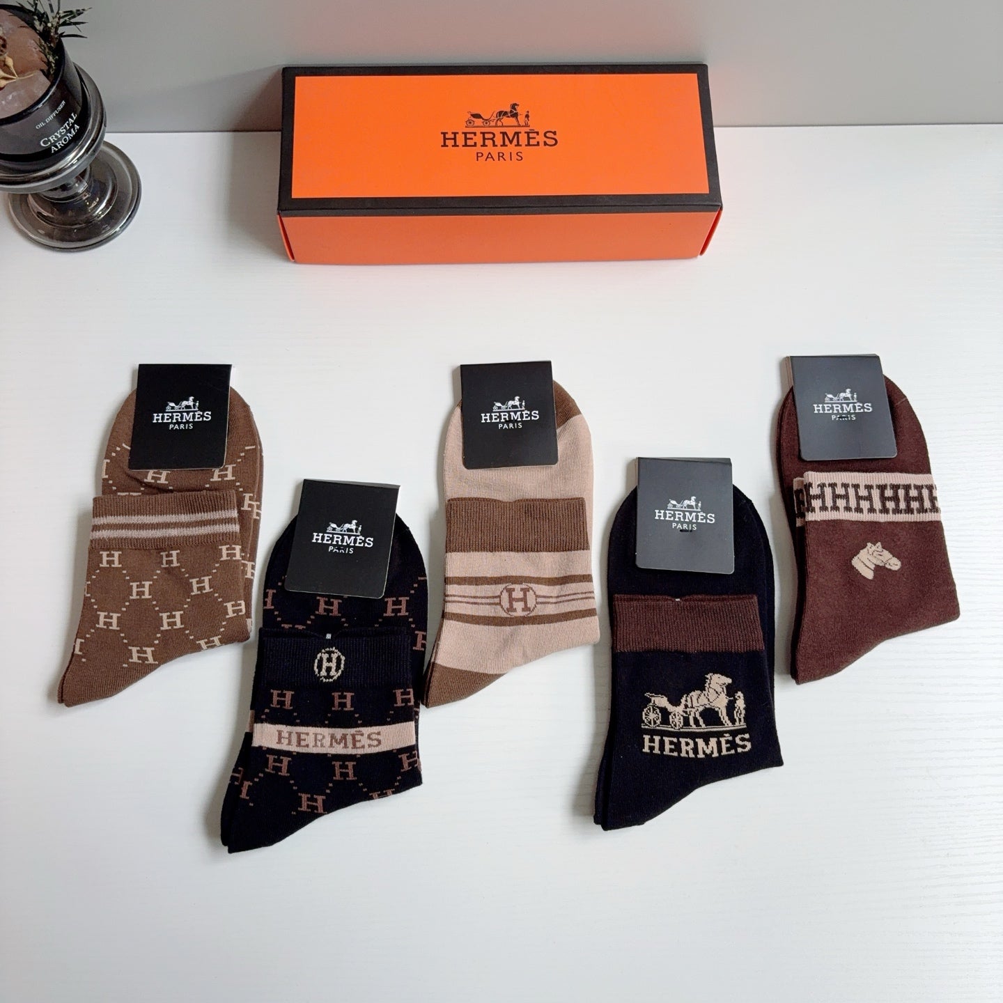 HERMES 26S ANKLE SOCKS 363486 (1 BOX)