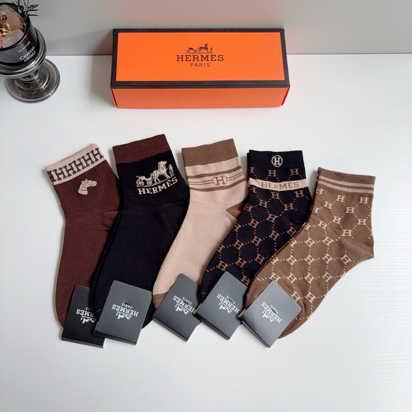 HERMES 26S ANKLE SOCKS 363486 (1 BOX)
