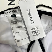 BODYSUIT SWIMSUIT IN WHITE AND BLACK TRIM 627828