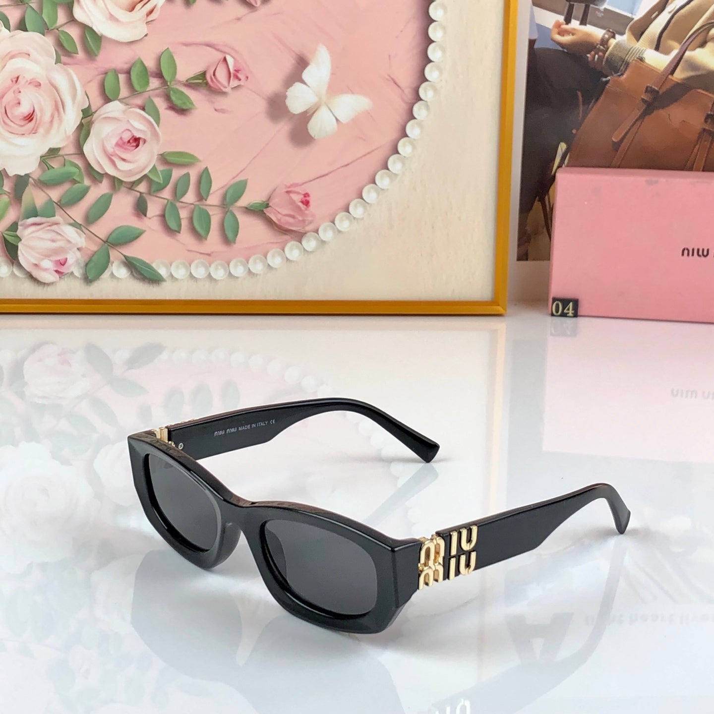 MIUMIU 26S RECTANGULAR FRAME IN ACETATE 445497