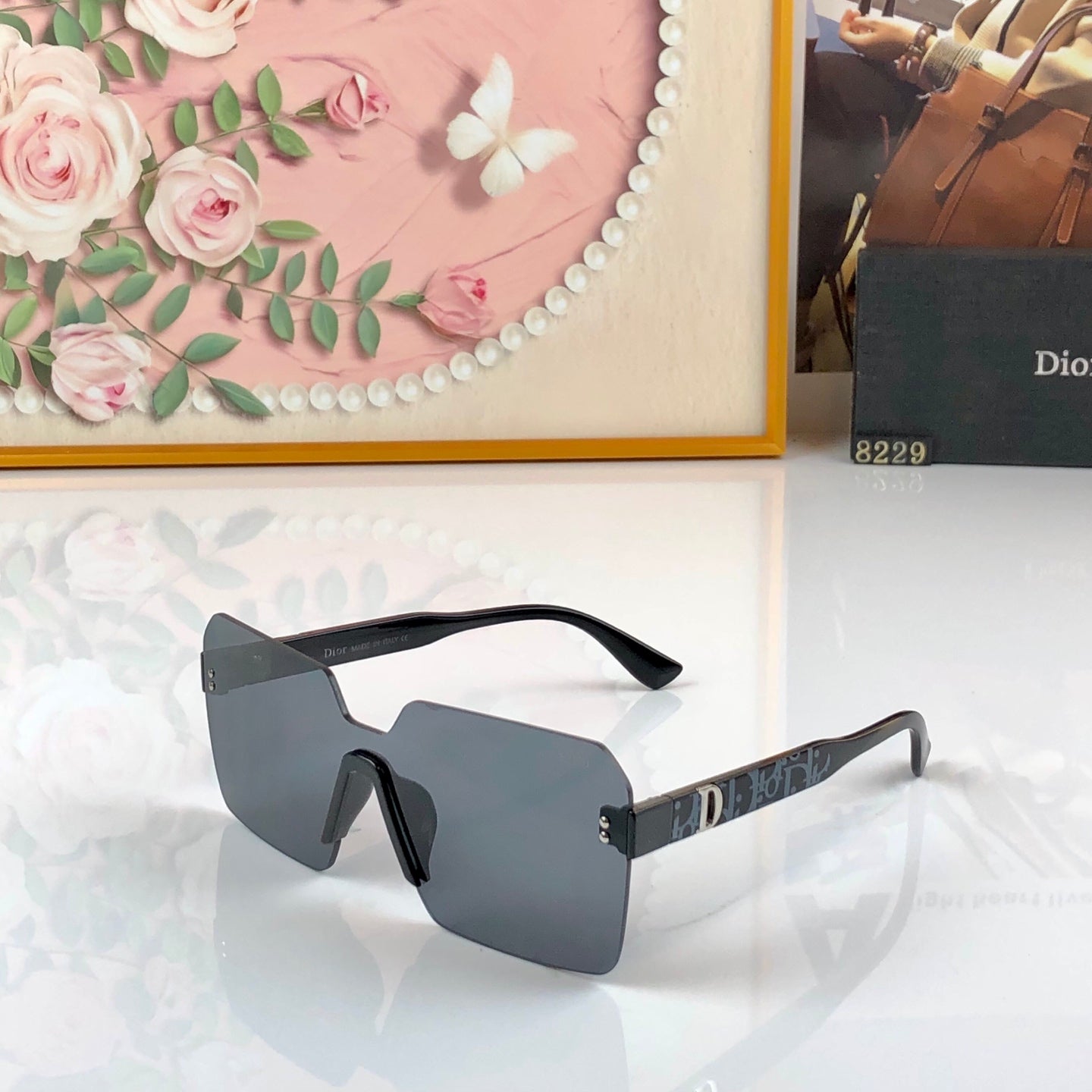 DIOR 26S RIMLESS SQUARE FRAME IN ACETATE 396750